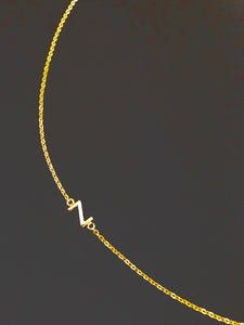 Rolled Gold Initial Necklace  - letter Z